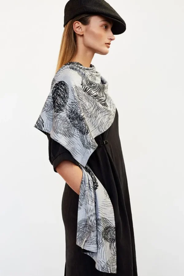 Missen Elsewhere Fashion Sjaals*Finger Print Scarf-Slate