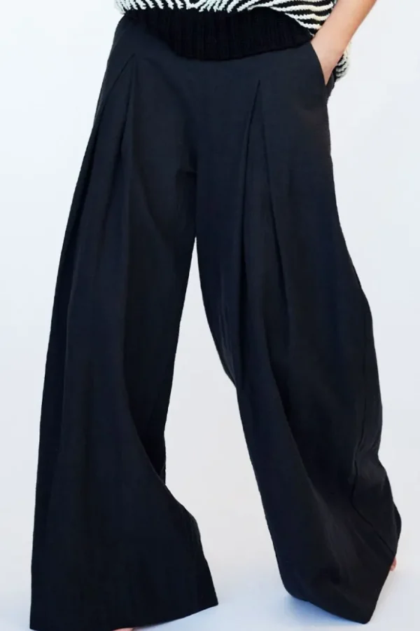 Missen Elsewhere Fashion Broeken*Forsaa Linen Trousers-Black