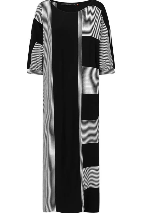 Missen Elsewhere Fashion Jurken*Hendrina Dress-Black-Offwhite