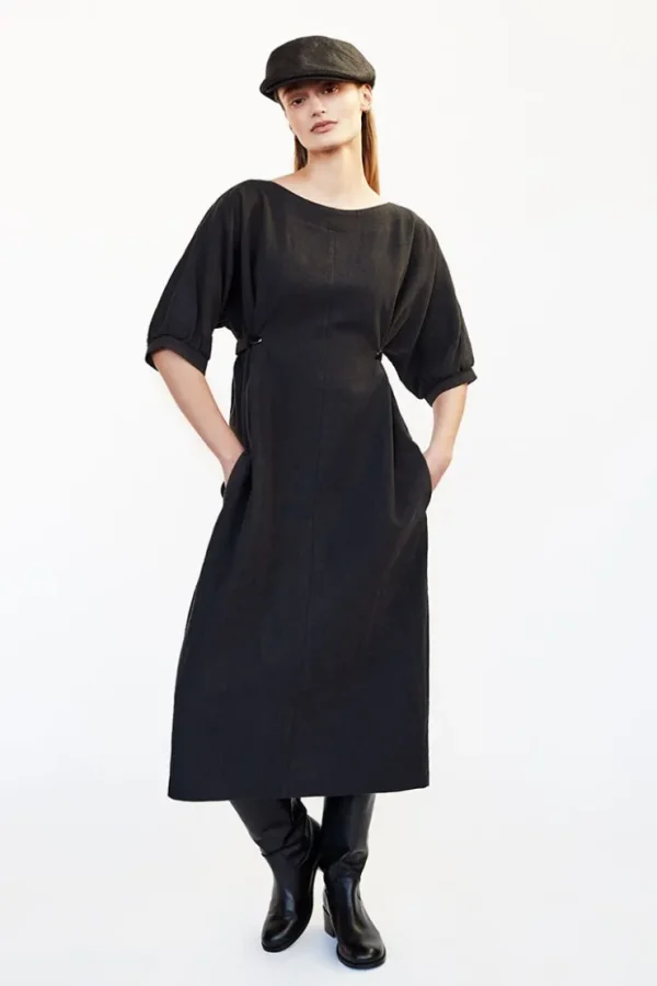 Missen Elsewhere Fashion Jurken*Karkilla Linen Dress-Black