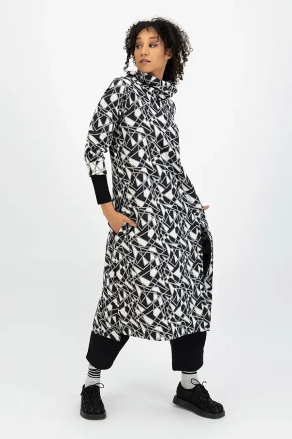 Missen Elsewhere Fashion Jurken*Kingston Tunic-Black-Offwhite