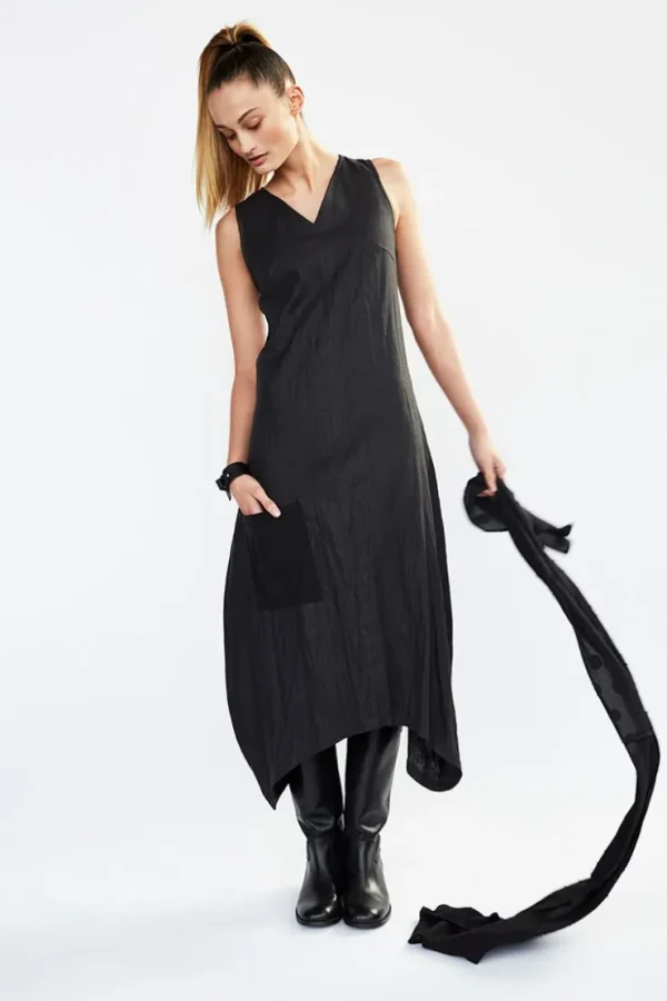 Missen Elsewhere Fashion Jurken*V-Neck Dress-Black